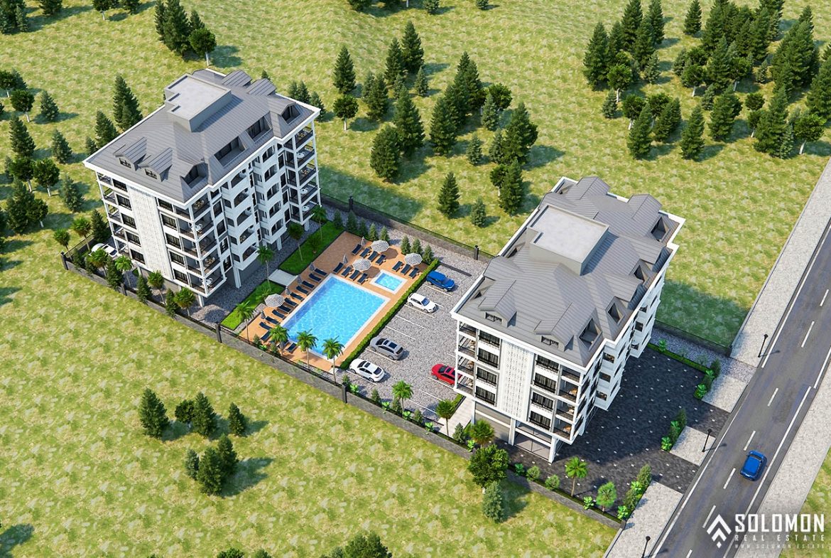 Sea View Real Estate in a Complex with Rich Facilities in Kargıcak - Alanya - Antalya - Turkey