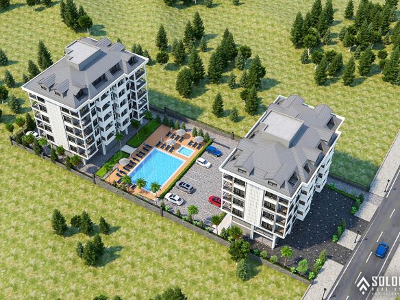 Sea View Real Estate in a Complex with Rich Facilities in Kargıcak - Alanya - Antalya - Turkey