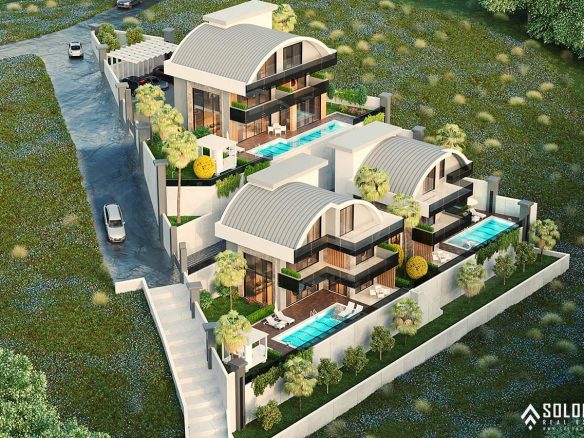 Villas with Astonishing Views in the Center of Alanya - Tepe - Antalya - Turkey